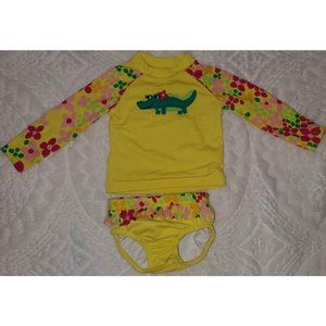 L-NEW Gymboree girls 6-12m 2 PC swimwear, yellow floral